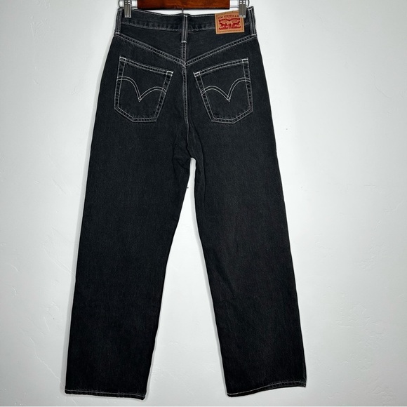 Levis Ribcage Ankle Straight Faded Black Jeans Contrast Stitch Size W26/L27 - Picture 2 of 11